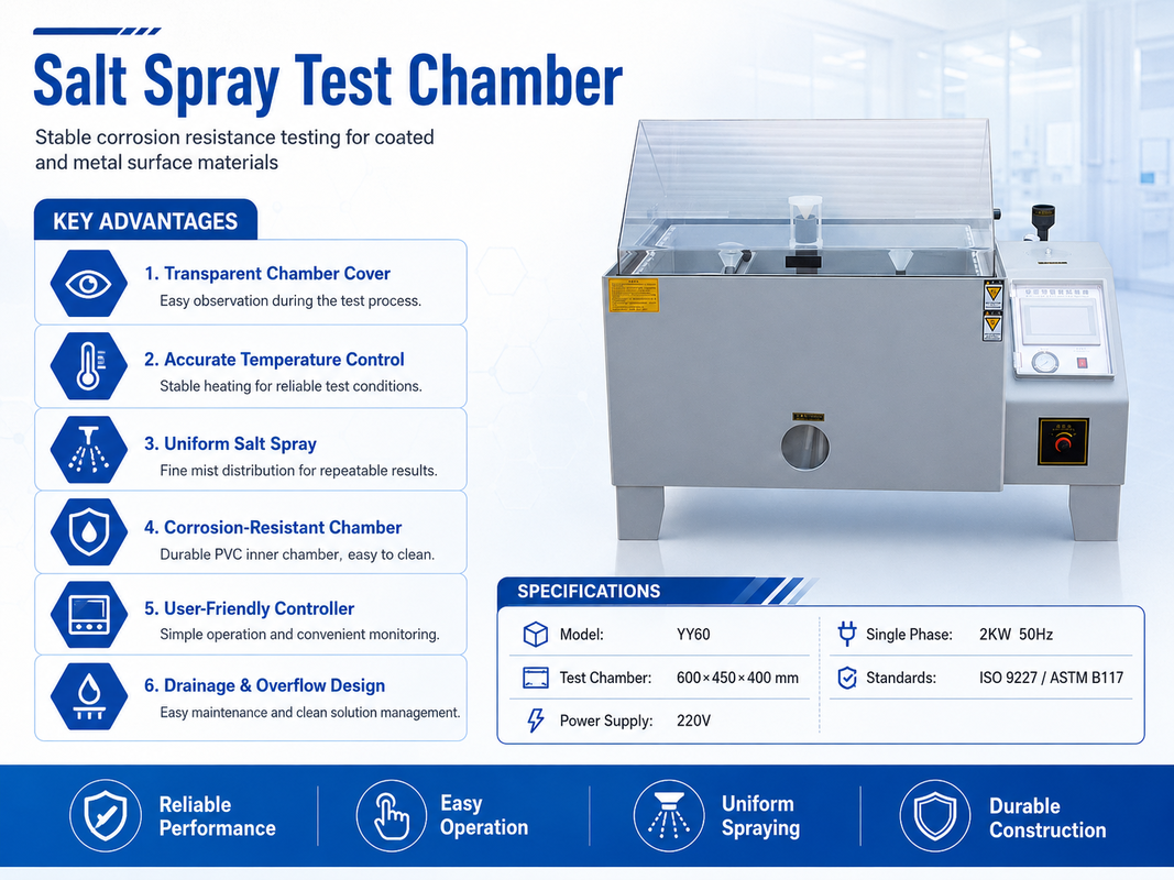 220V Salt Spray Corrosion Test Chamber Salt Fog Tester for Electroplating Coating Surface Testing