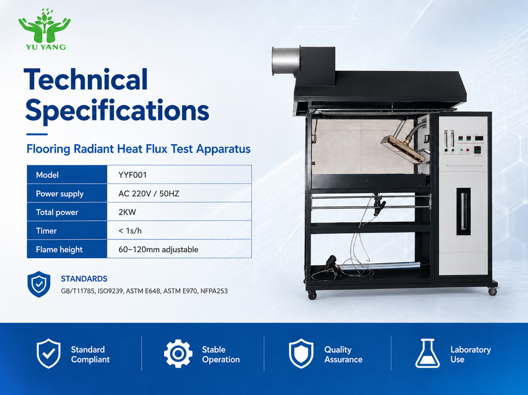 Thiết bị thử nghiệm thông lượng nhiệt bức xạ sàn ISO 9239-1 ASTM E 846