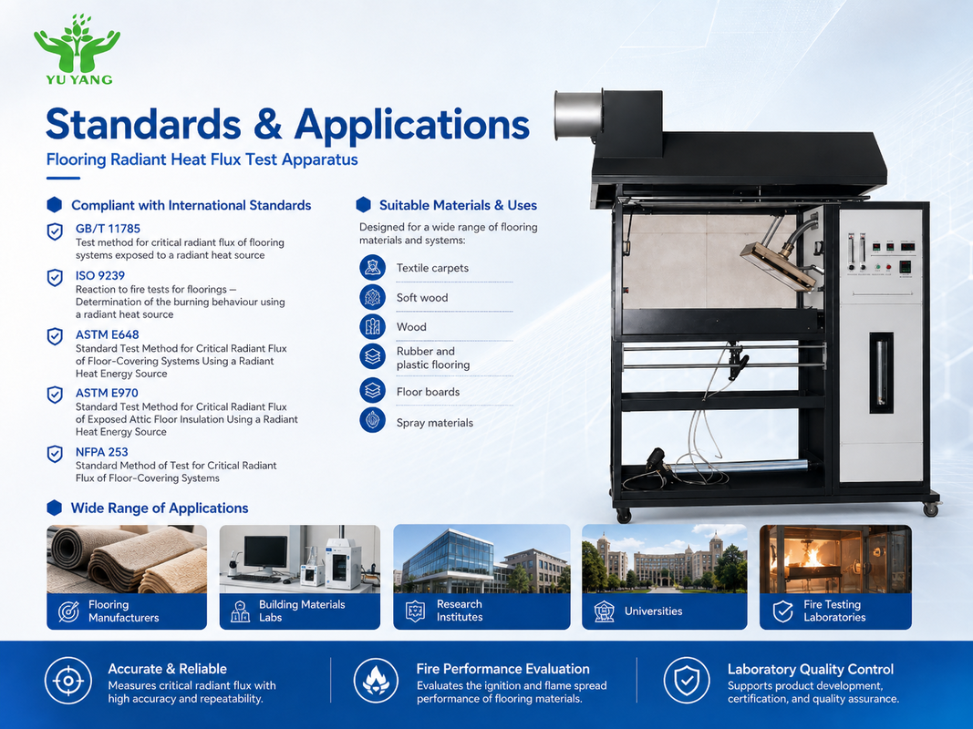 Thiết bị thử nghiệm thông lượng nhiệt bức xạ sàn ISO 9239-1 ASTM E 846