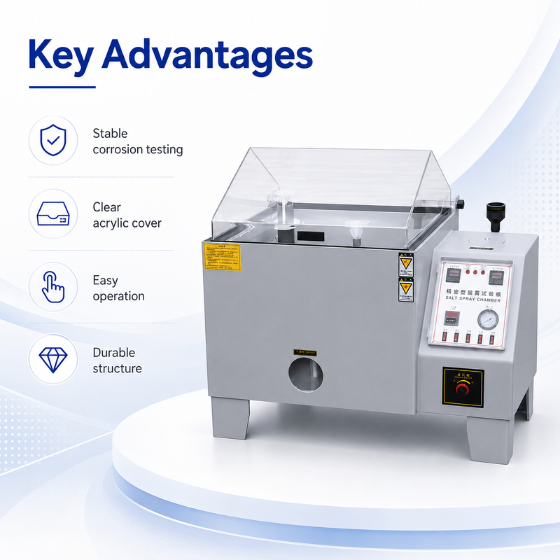 Buồng thử nghiệm phun muối ASTM B117 ISO9227 với Kiểm soát nhiệt độ chính xác và Thời gian thử nghiệm có thể điều chỉnh