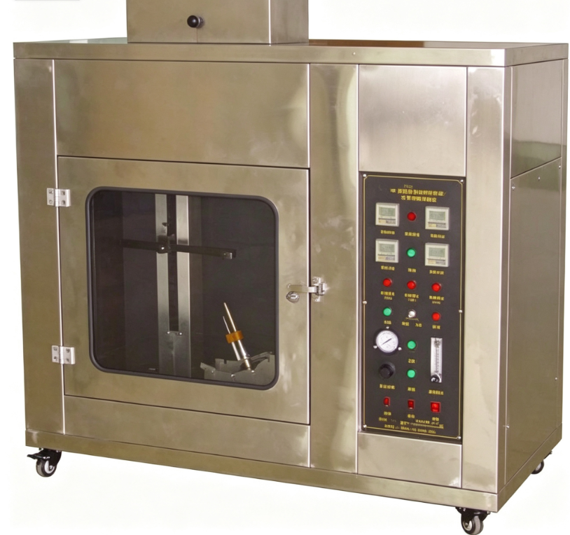 Thiết bị thử nghiệm tốc độ cháy theo chiều ngang bằng nhựa với góc đốt điều chỉnh Xây dựng bằng thép không gỉ và cửa sổ quan sát thủy tinh cứng kín