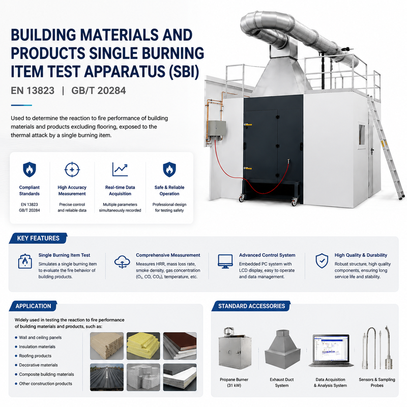 Professional SBI Fire Testing Equipment Building Products Reaction to Fire Test Apparatus GB/T 20284 EN 13823