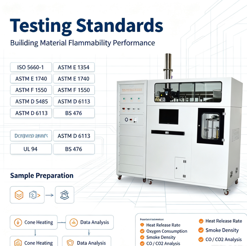 Cone Calorimeter Building Material Heat Release Rate Flammability Testing Machine ISO5660 ASTM E1354 Fire Combustion Performance Tester
