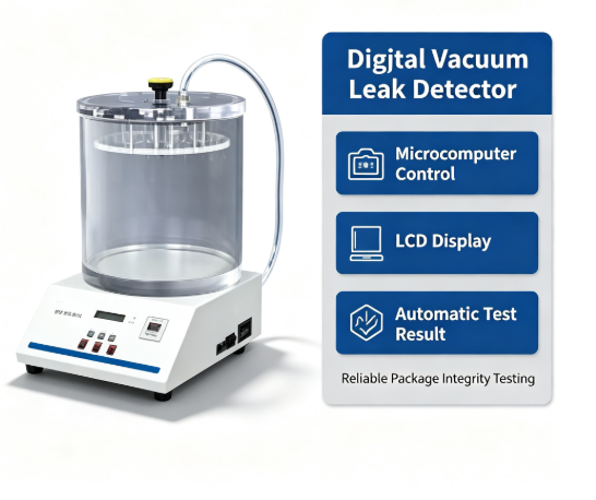 Digital Preset Design Sealed Package Leak Detector with Automatic Compensation and Microcomputer Controlled for Flexible Package Testing
