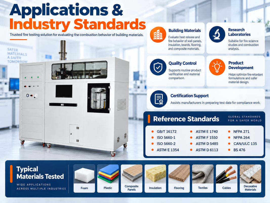 ISO 5660 Cone Calorimeter Fire Testing Machine for Heat Release Smoke and Mass Loss Measurement