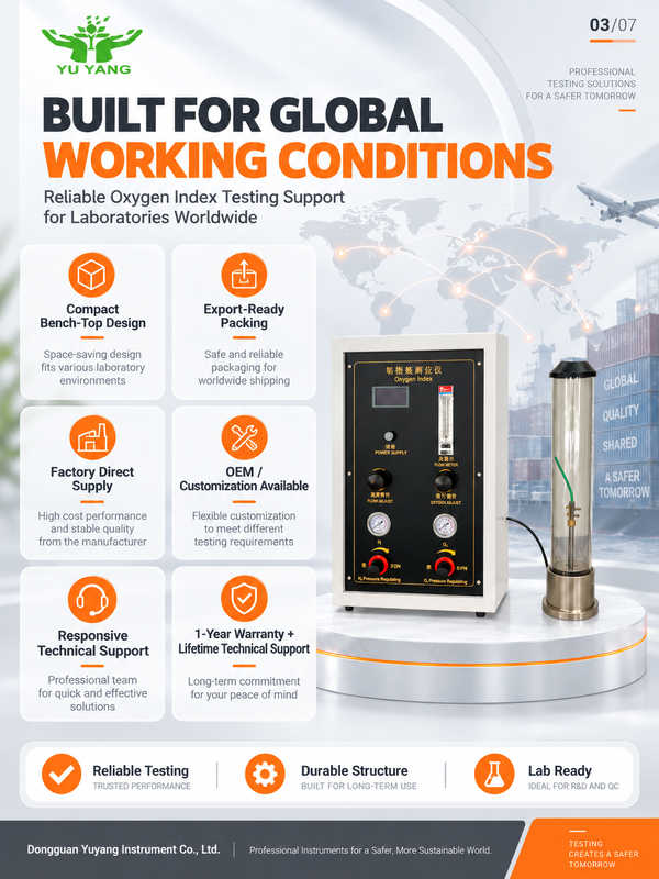 ASTM D2863 ISO 4589 Digital Oxygen Index Test Equipment Oxygen Index Apparatus with Temperature Controller