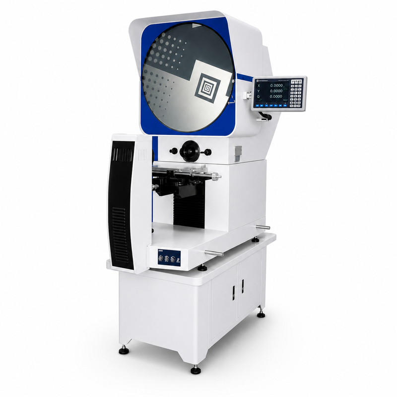 Horizontal Profile Projector Optical Comparator with 0.001 mm Measuring Resolution, Φ300 mm Projection Screen and LED Cold Light Source